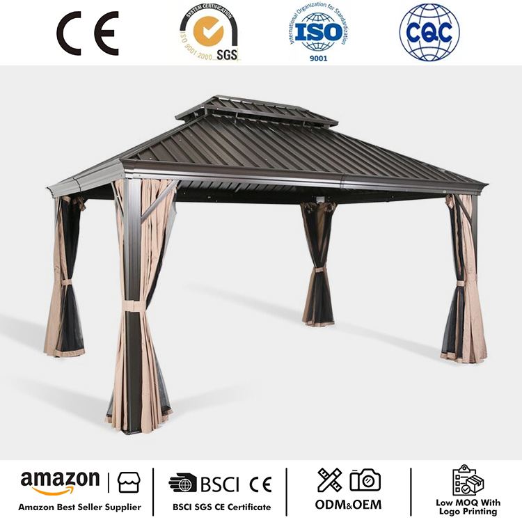 12 'x 10' Aluminiozko Egitura Hardtop Gazebo