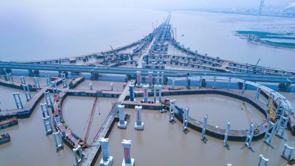 Hangyong linea anitzeko ningbo I. faseko proiektuaren binhai trukearen azken pila oinarria amaitu zen