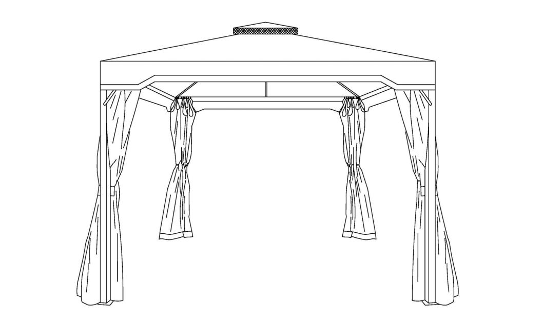 10 ft x 10 ft Burdin Patio Gazebo Instalazio gida