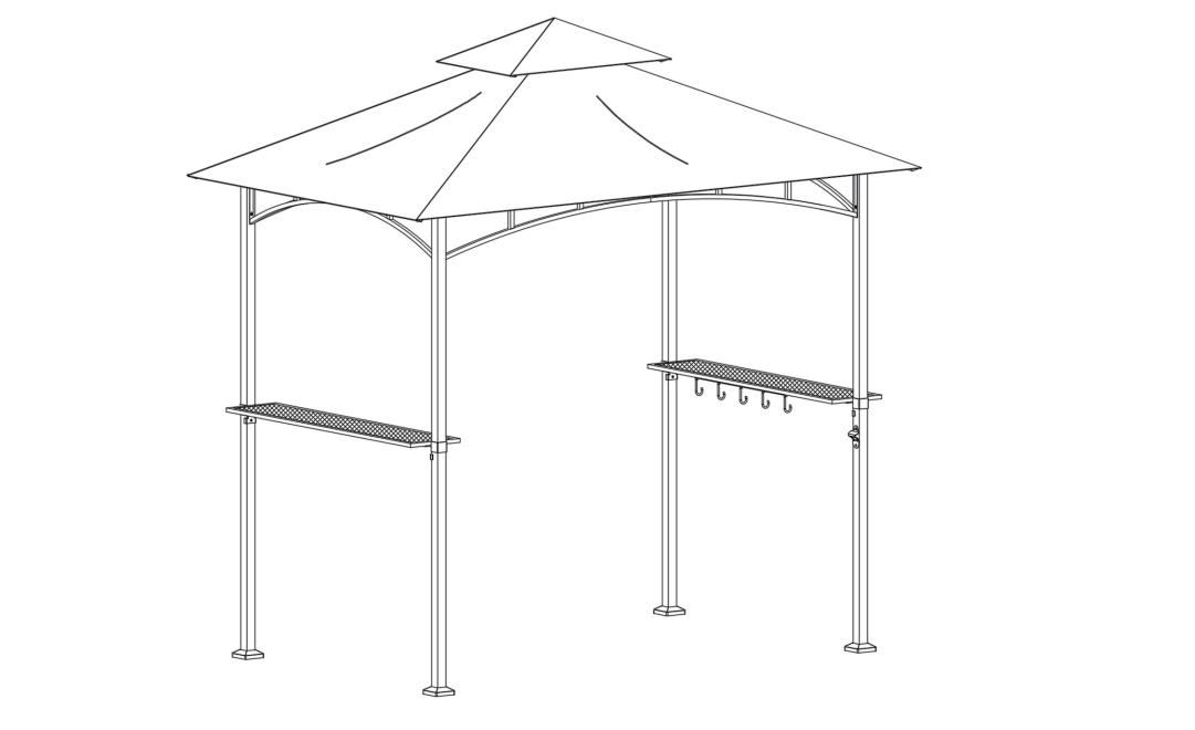 Altzairuzko parrilla gazebo instalatzeko argibideak