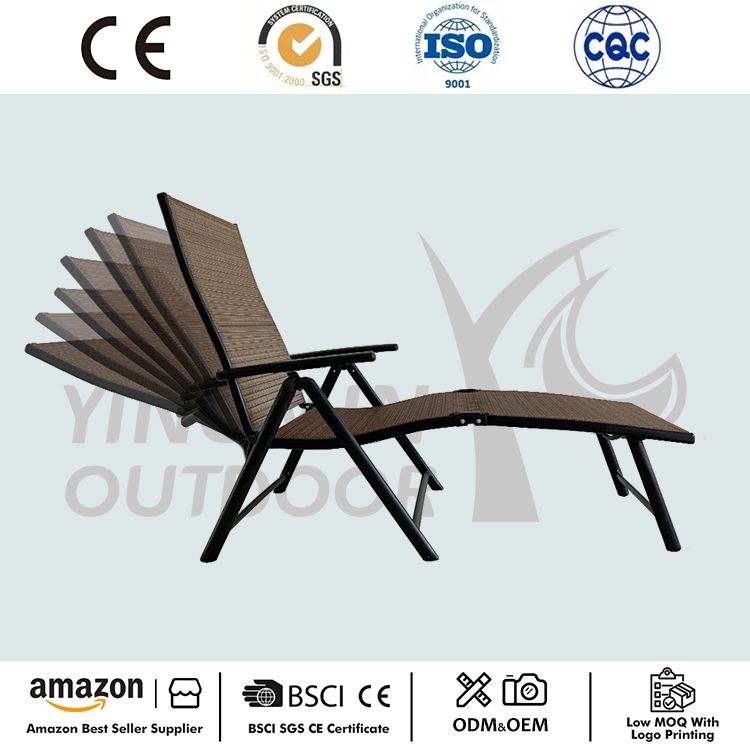 7 posizioko aluminiozko chaise lounge tolesgarria