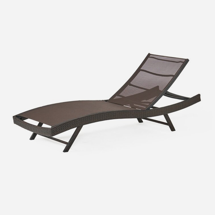 Patioa Erregulagarria Rattan Chaise Lounge aulkia